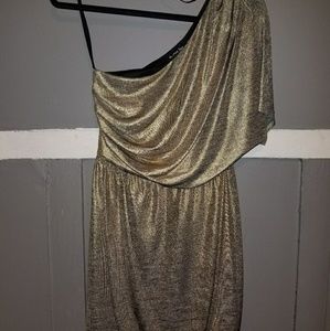 Gold Off Shoulder Dress